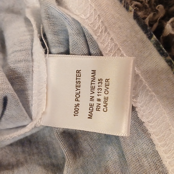 Breckenridge Woman Plus size 2X 3/4 Sleeve Green Boho Print Blouse Top Shirt - Picture 14 of 15